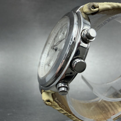 Seiko Lukia Chronograph Watch 35mm Women Silver Dial Silver Tone Date NewBattery2