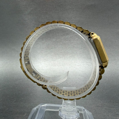 Seiko Tank Watch Women 18mm Champagne Dial Gold Tone Rectangle V401-5129 NewBat68