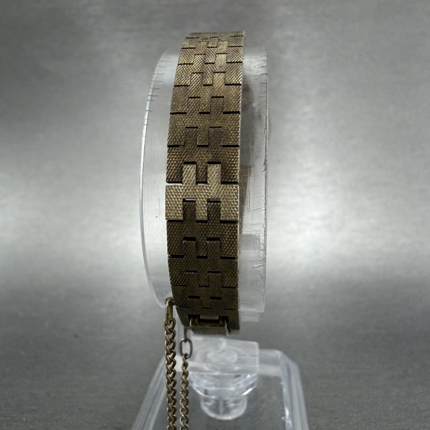 Seiko Watch Women 19mm Brown Dial Gold Tone Rectangle Manual Wind Runs 11-3949 I7