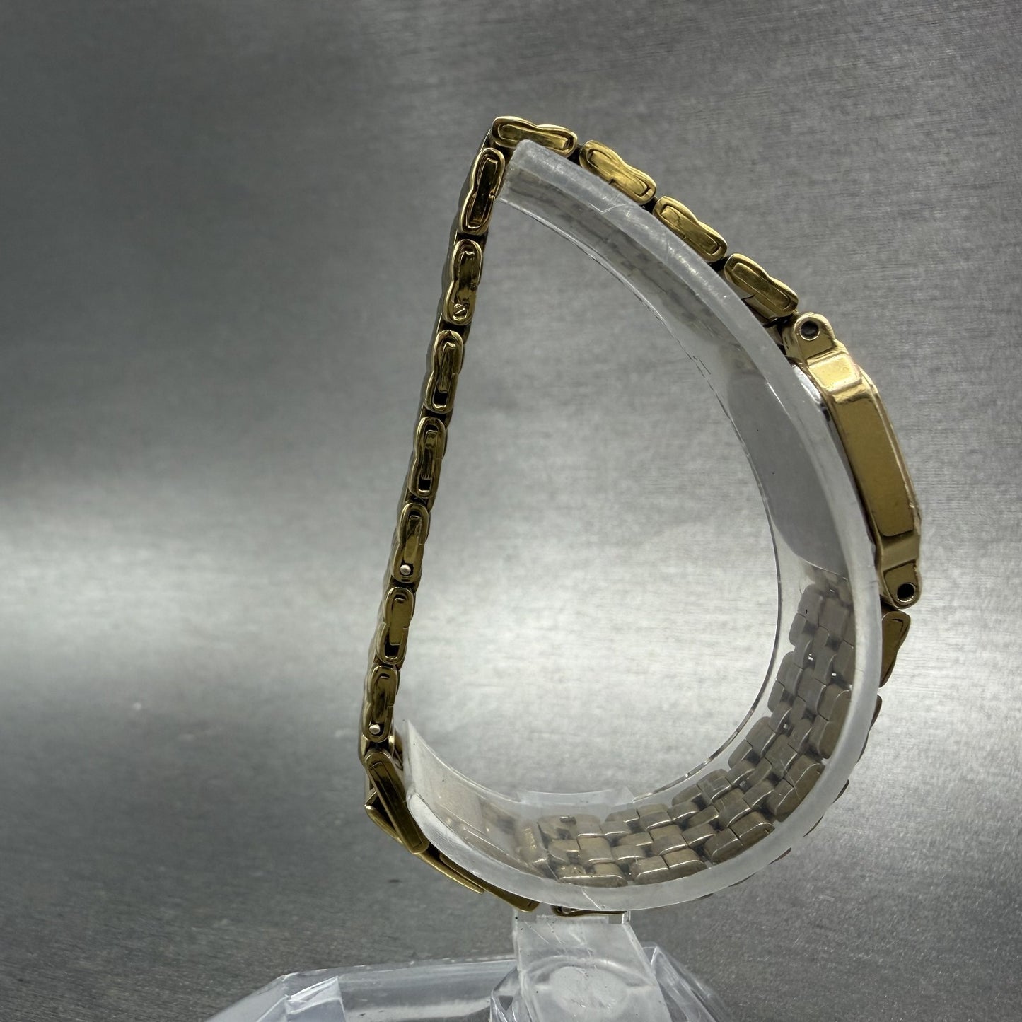 Seiko Tank Watch Women 16mm Champagne Dial Gold Tone 4n00-5249 New Battery ABC8
