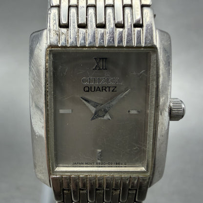 Citizen Tank Watch Women 17mm Silver Dial Silver Tone 5920S98624 New Battery1