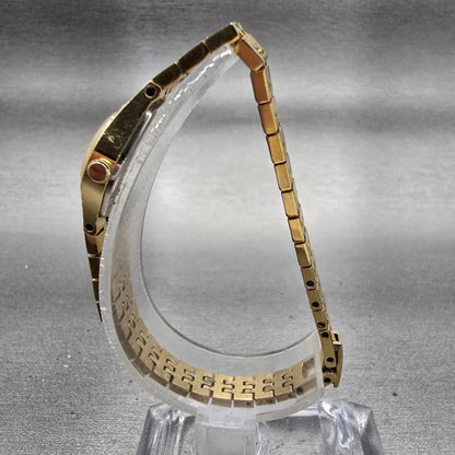 Seiko Watch Women 17mm Gold Dial Gold Tone Oval 2C20-5759 New Battery Vintage6