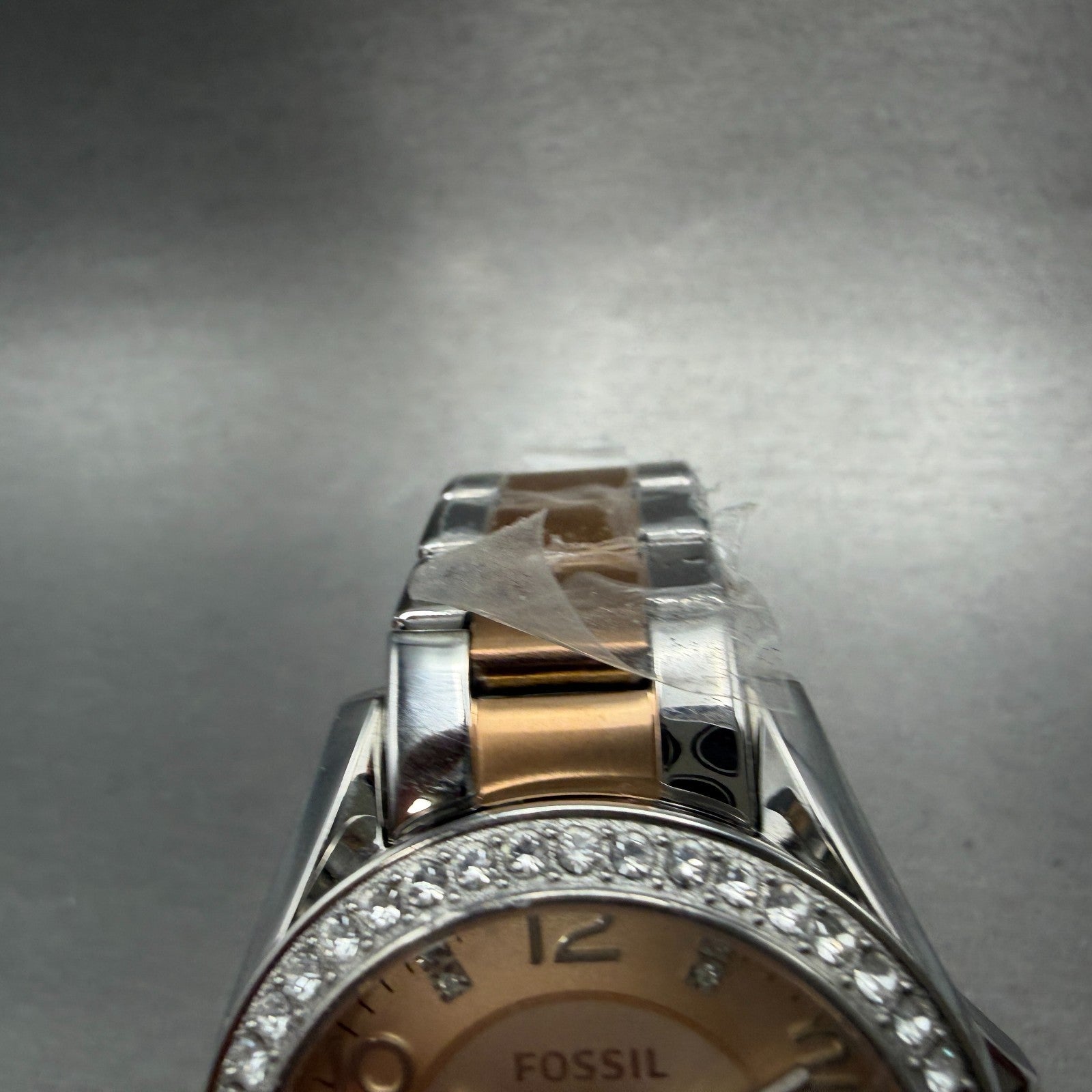 Fossil Riley Watch Women 38mm Rose Dial Two Tone Daydate Round ES4145 New Batt4