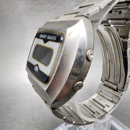 Orient Digital Watch Men 39mm Silver Tone LCD 62060140 VTG JDM PARTS3