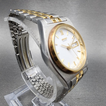 Seiko Watch Women 25mm White Dial Two Tone Daydate READ!!! 7N830081 New Battery3