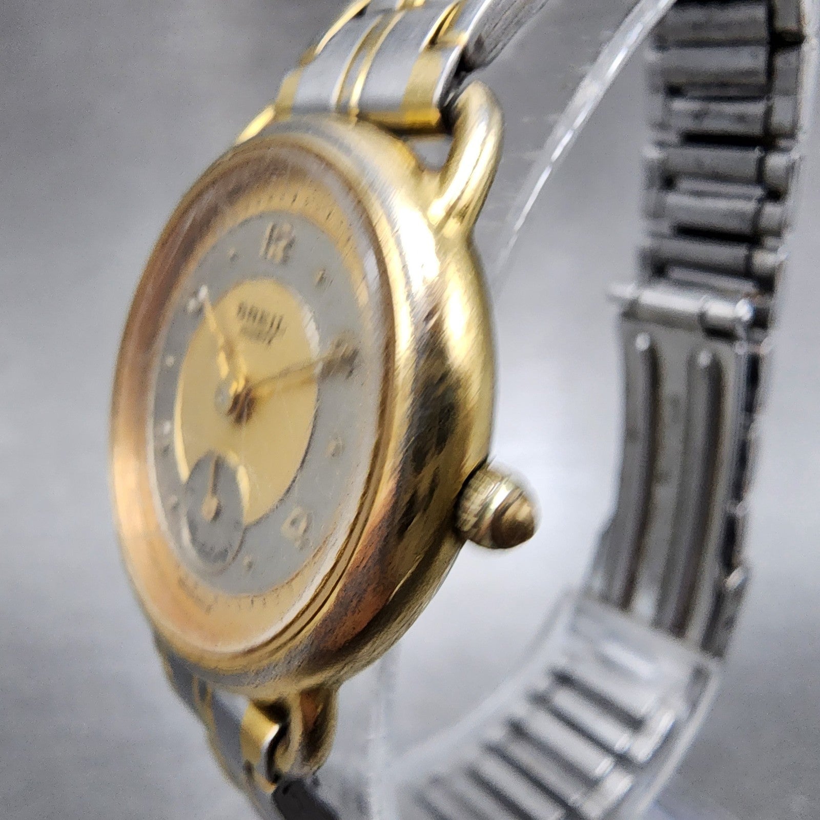 Breil Watch Women 26mm Gold Dial Two Tone Small Seconds Round New Battery2