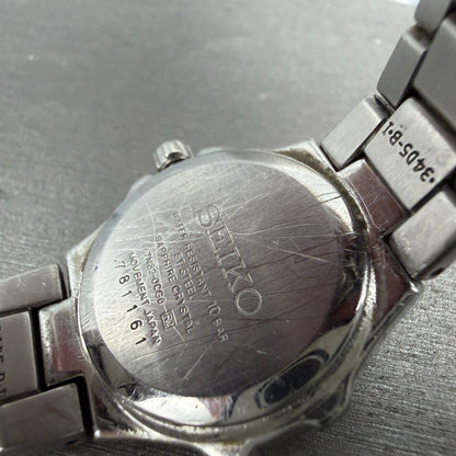 Seiko Coutura Watch Women 27mm MOP Dial Silver Tone Date Round 7n82-0CG0 New Bat9