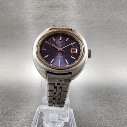 VTG Seiko Automatic Watch Women 27mm Blue Dial Steel Daydate 22057000 PARTS6