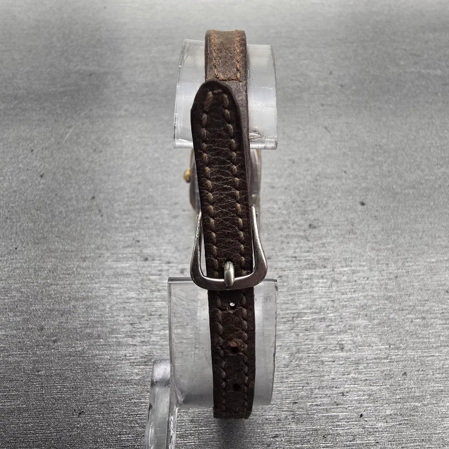Seiko Watch Women 17mm Brown Dial Gold Tone Rectangle 5420-5019 New Battery VTG7