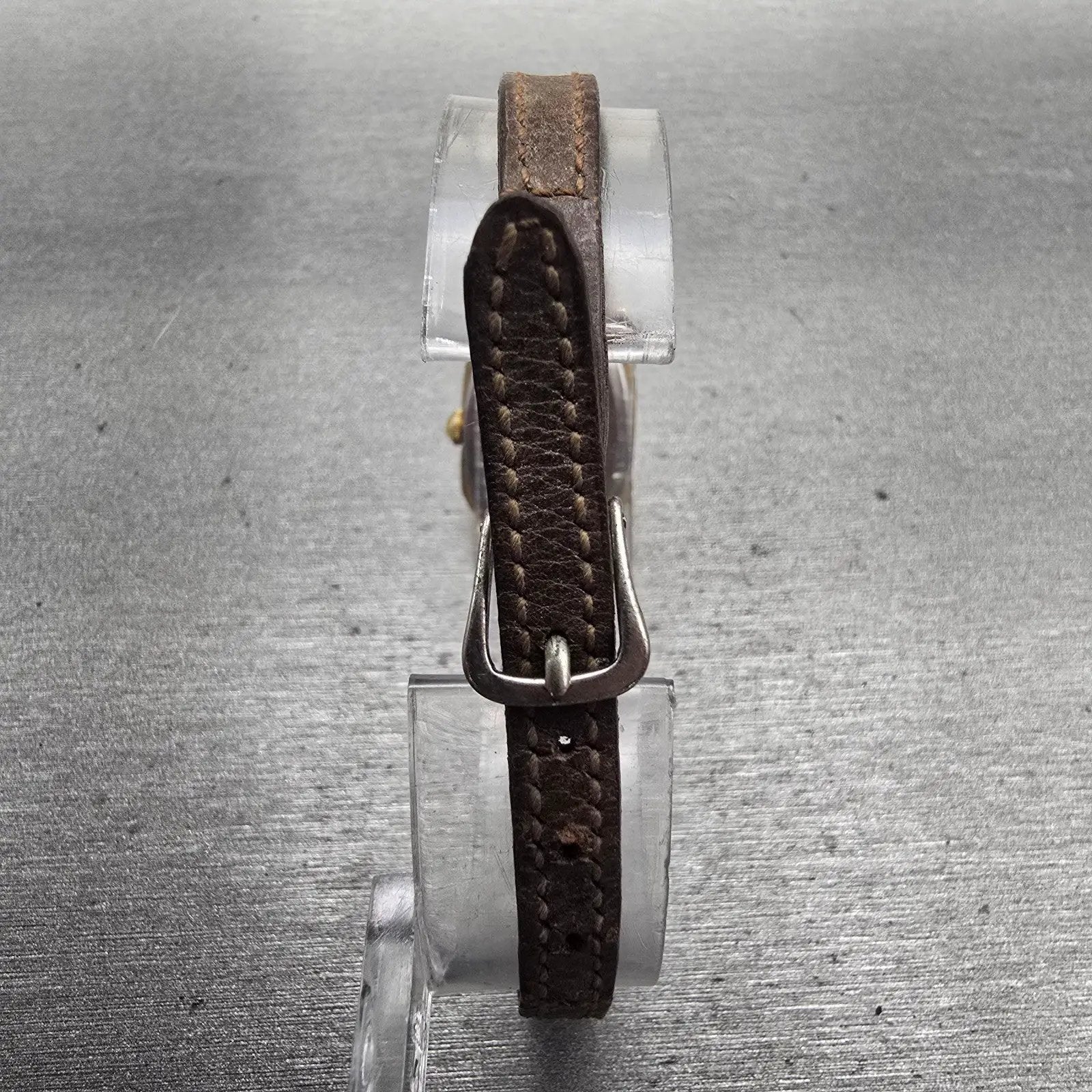 Seiko Watch Women 17mm Brown Dial Gold Tone Rectangle 5420-5019 New Battery VTG7
