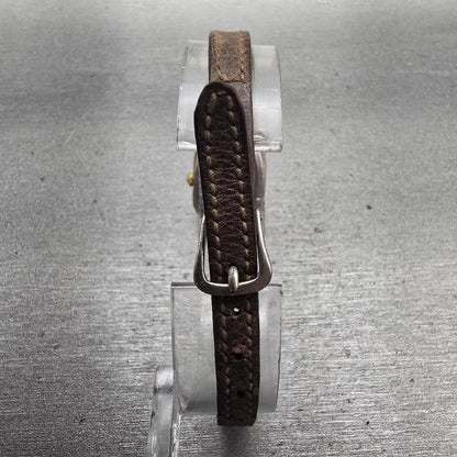 Seiko Watch Women 17mm Brown Dial Gold Tone Rectangle 5420-5019 New Battery VTG7