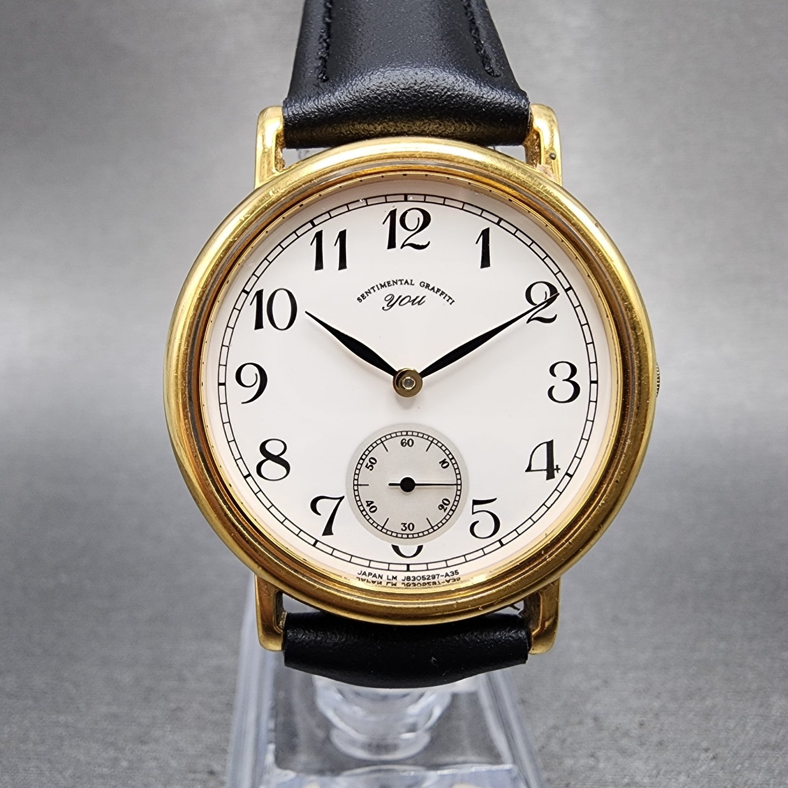 Orient Sentimental Graffiti You Watch Men 32mm White Dial Gold Tone New Battery0