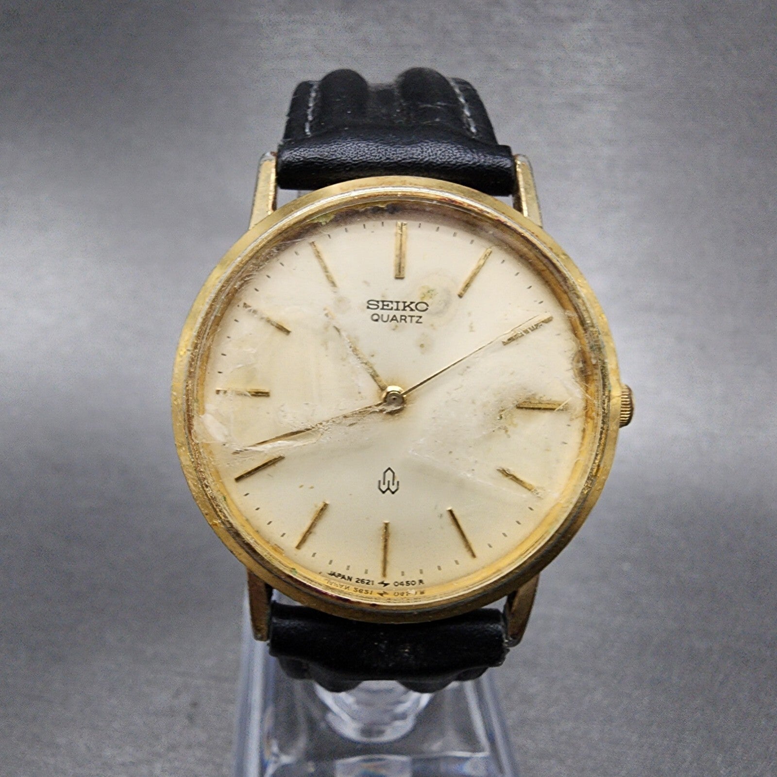 VTG Seiko Watch men 32mm Champagne Dial Gold Tone 26210140 PARTS0