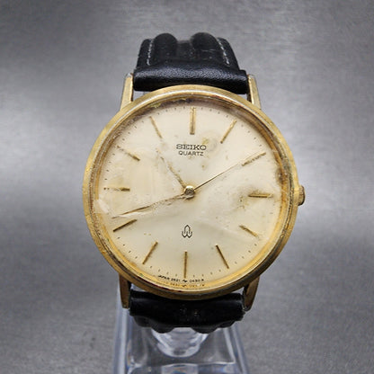 VTG Seiko Watch men 32mm Champagne Dial Gold Tone 26210140 PARTS0