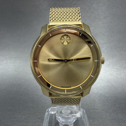 Movado Bold Evolution Watch Women 36mm Gold Dial Gold Tone Round READ!!! New Bat0