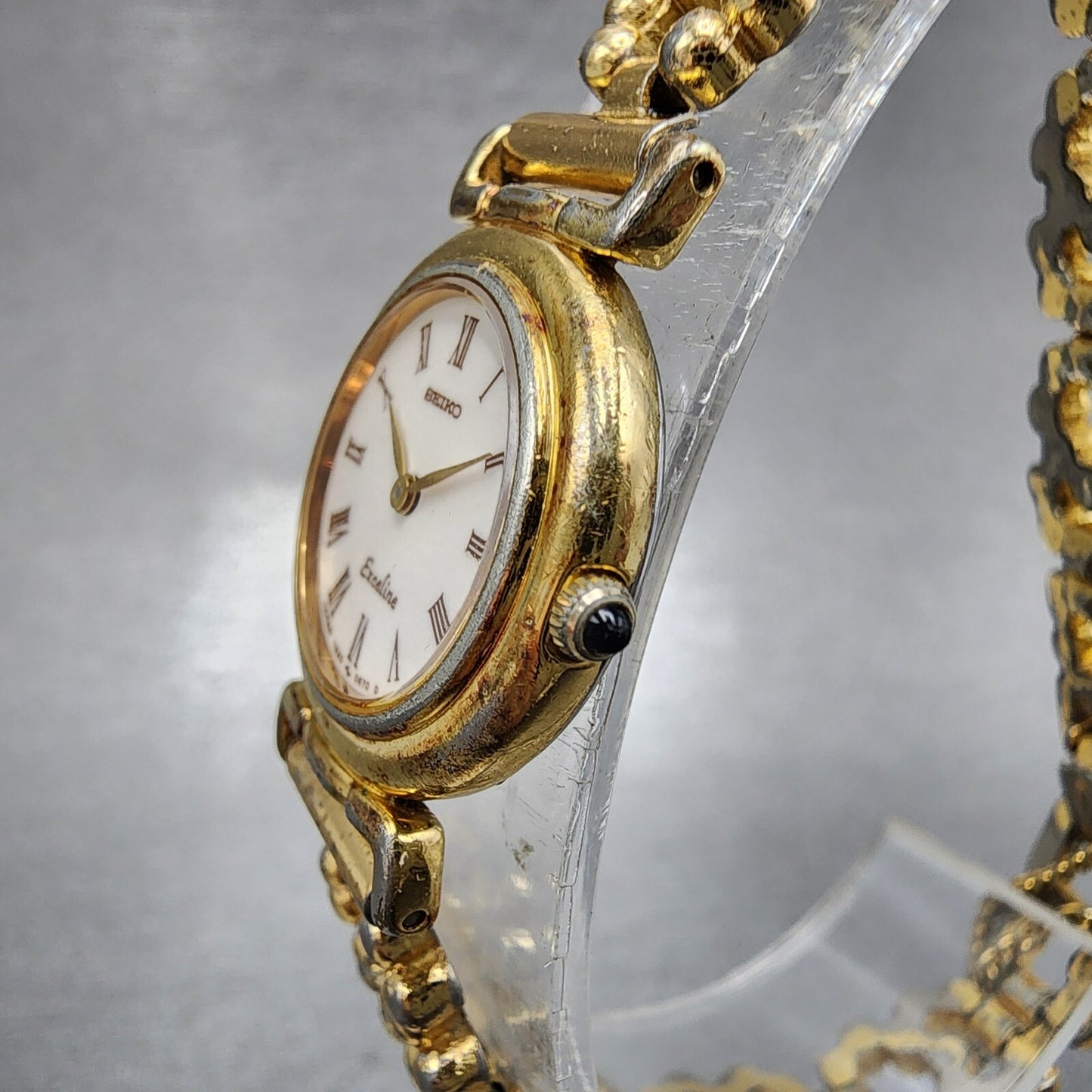 Seiko Exceline Watch Women 21mm White Dial Gold Tone 12200080 New Battery2