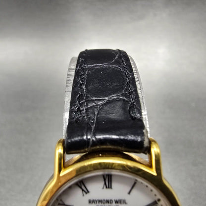 Raymond Weil Watch Women 22mm White Dial Gold Plated Date 5307-2 New Battery4