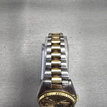 Seiko SQ Watch Women 24mm Silver Dial Two Tone Daydate Round 8523-0050 New BattF4