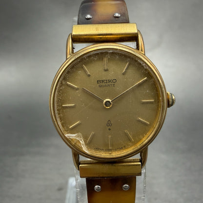 Seiko Watch Women 22mm Champagne Dial Gold Tone Round 2320-0100 New Battery0