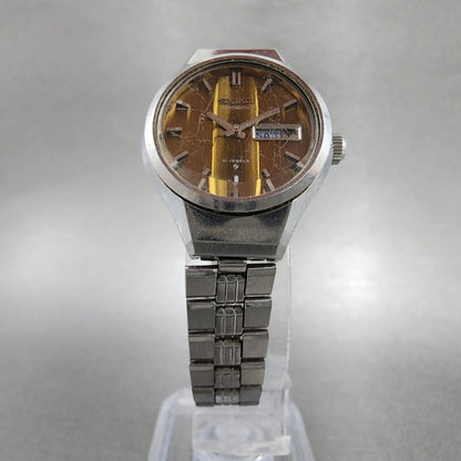 Seiko Automatic Watch Women 26mm Yellow Dial Silver Tone Daydate 2706-0260 Runs