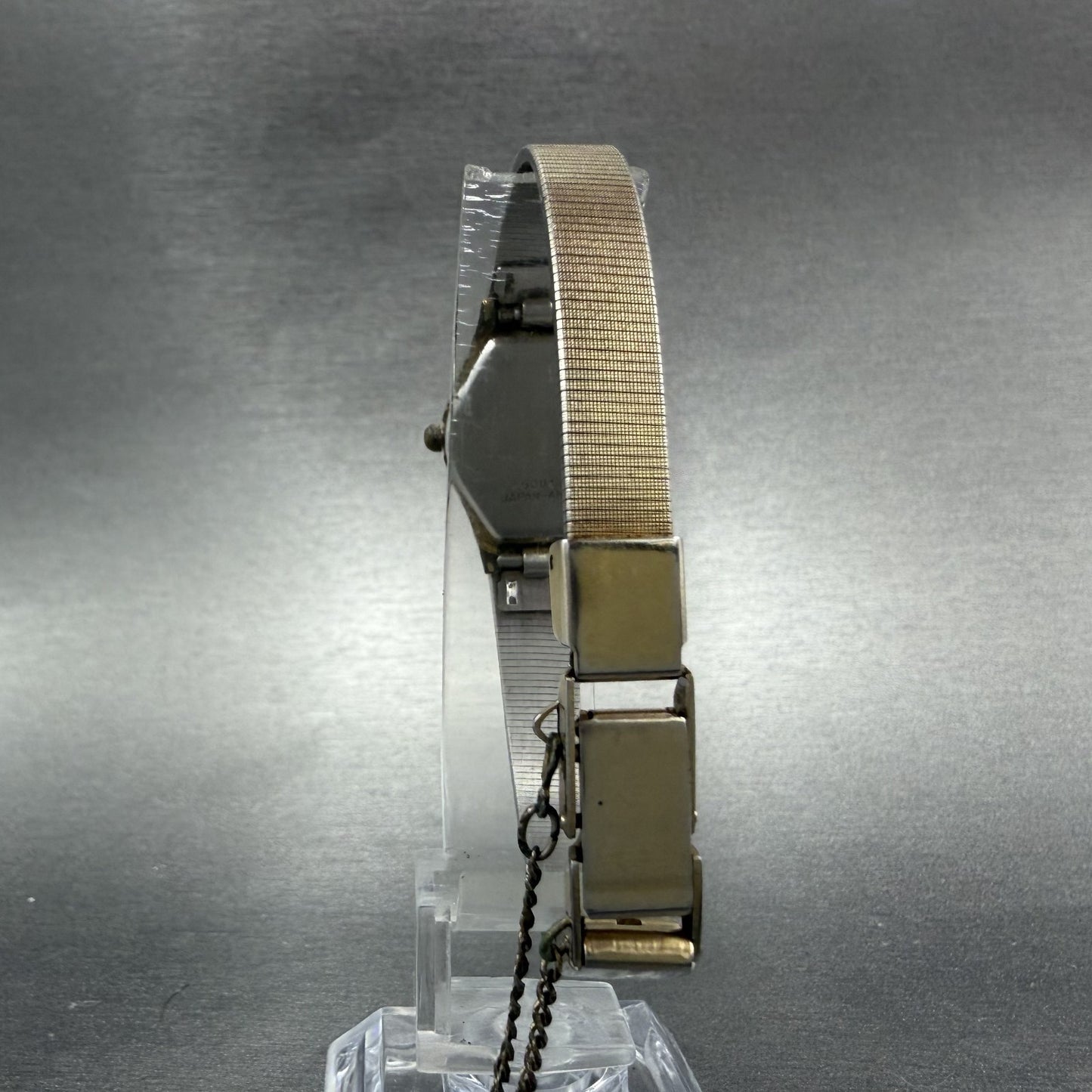 Sunlord Watch Women 19mm Black Dial Gold Tone Rectangle New battery Vintage7