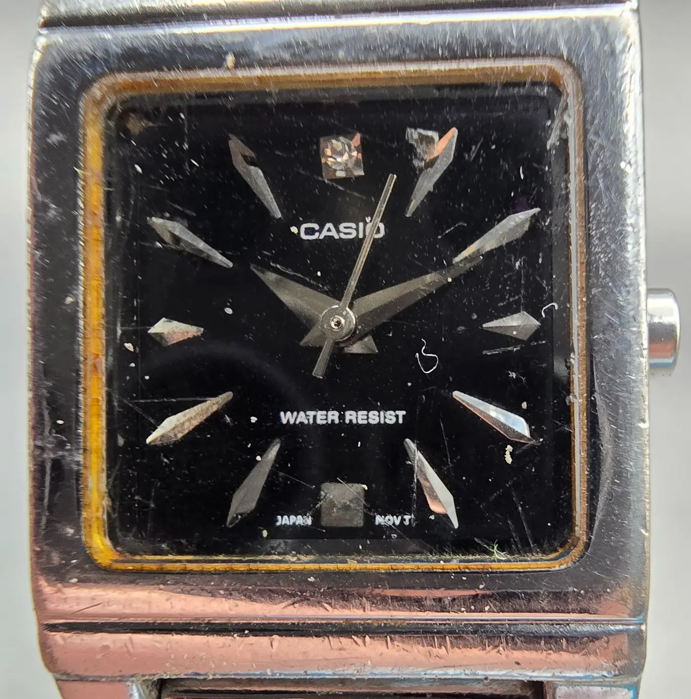 Casio Watch Women 20mm Black Dial Silver Tone Rectangle LTP-1237 New Battery1