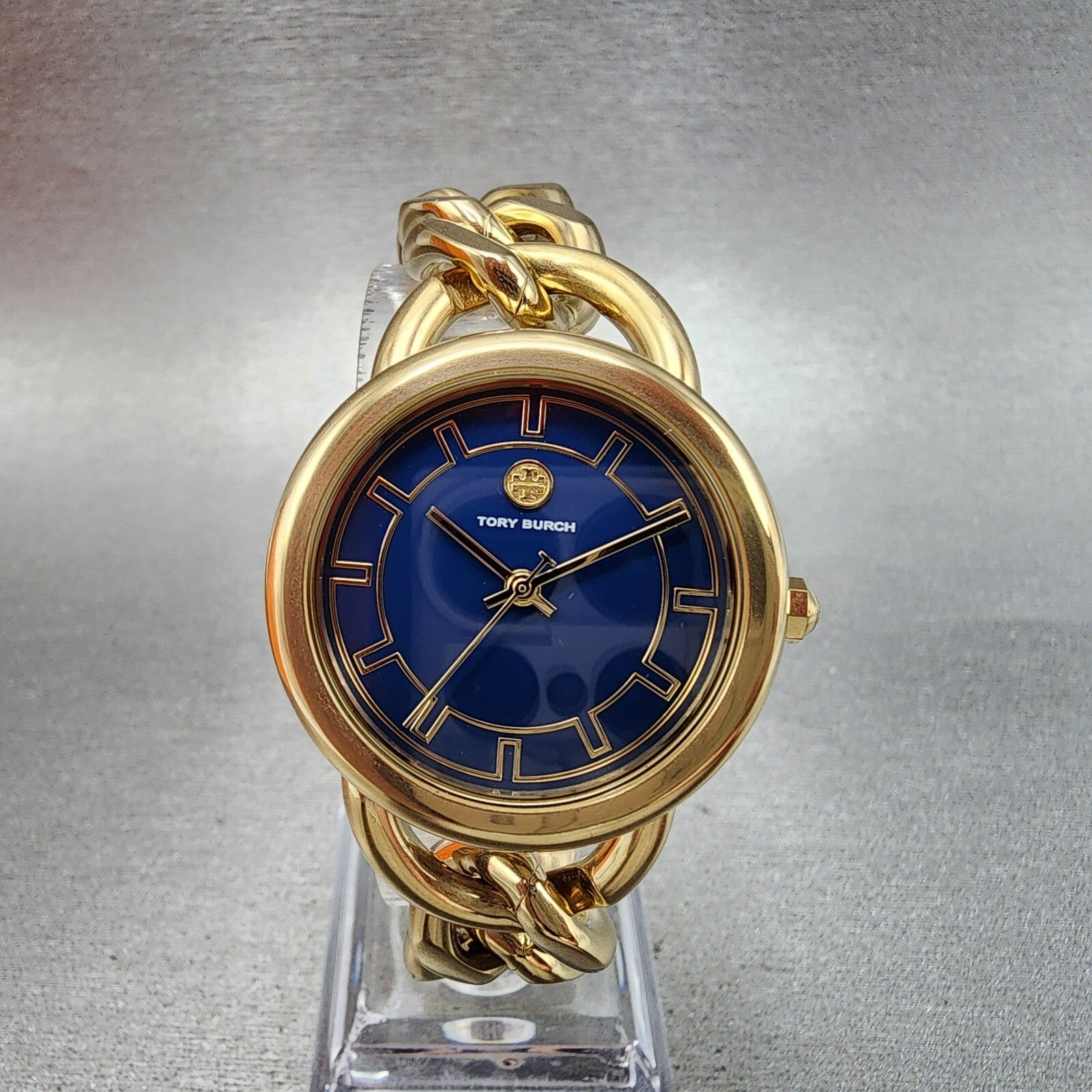 Tory Burch Ravello Watch Women 32mm Blue Dial Gold Tone Round TBW72121