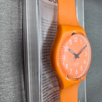 Swatch Fresh Papaya Watch Men 34mm Orange Dial Orange Tone GO105 New Battery5