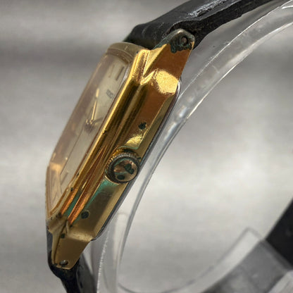 Seiko Watch Women 17mm Champagne Dial Gold Tone Rectangle 2P21-5220 New Battery2