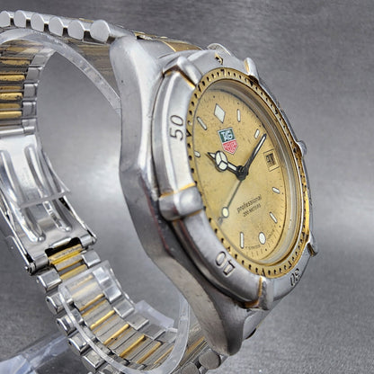 Tag Heuer Professional 200 Watch Men 37mm Gold Dial Two Tone Date Round New Batt3