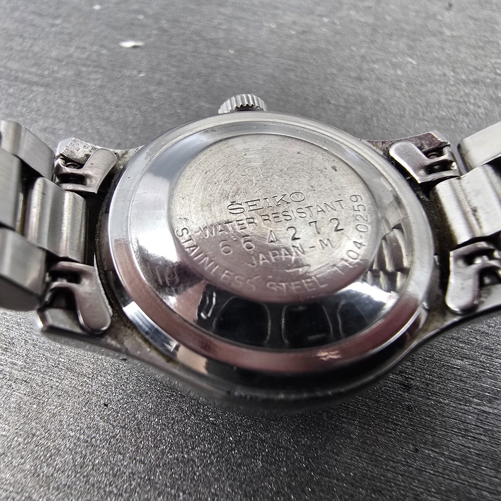 Seiko Watch Women 25mm Black Dial Two Tone Manual Vintage Round 1104-0259 PARTS10