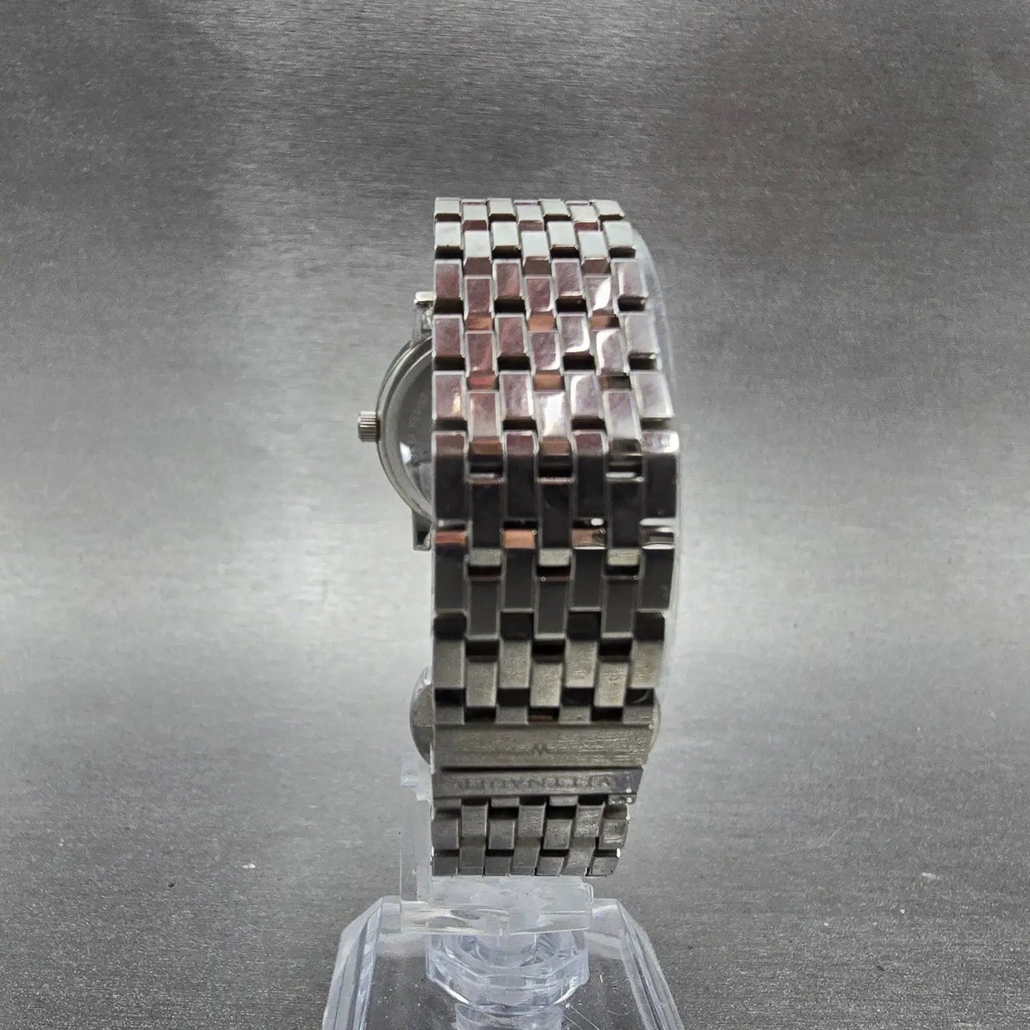 Wittnauer Watch Women 27mm Black Dial Steel Diamond Accents Round New Battery8
