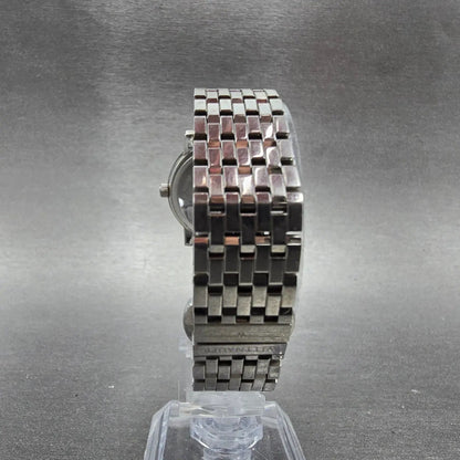 Wittnauer Watch Women 27mm Black Dial Steel Diamond Accents Round New Battery8