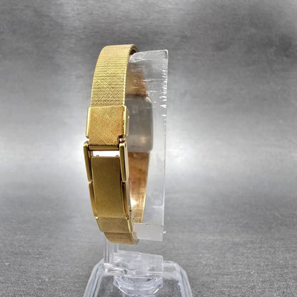 Wittnauer Watch Women 12mm Black Dial Gold Tone Rectangle AS1732 0280 New Batt9