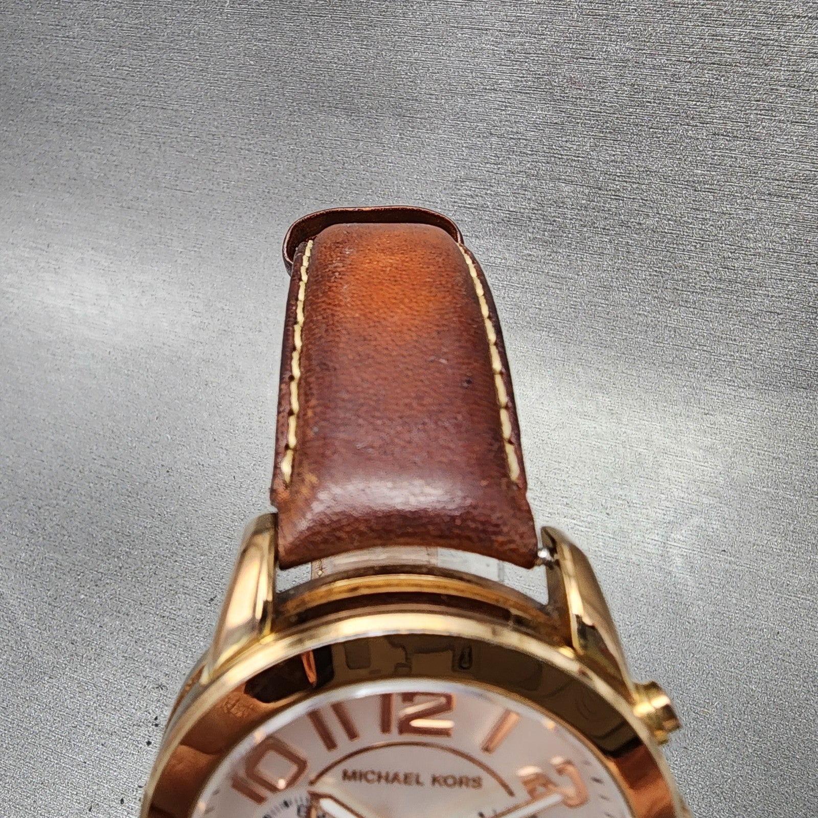 Michael Kors Mercer Watch Women 41mm Silver Dial Rose Gold Tone Date NewBat4