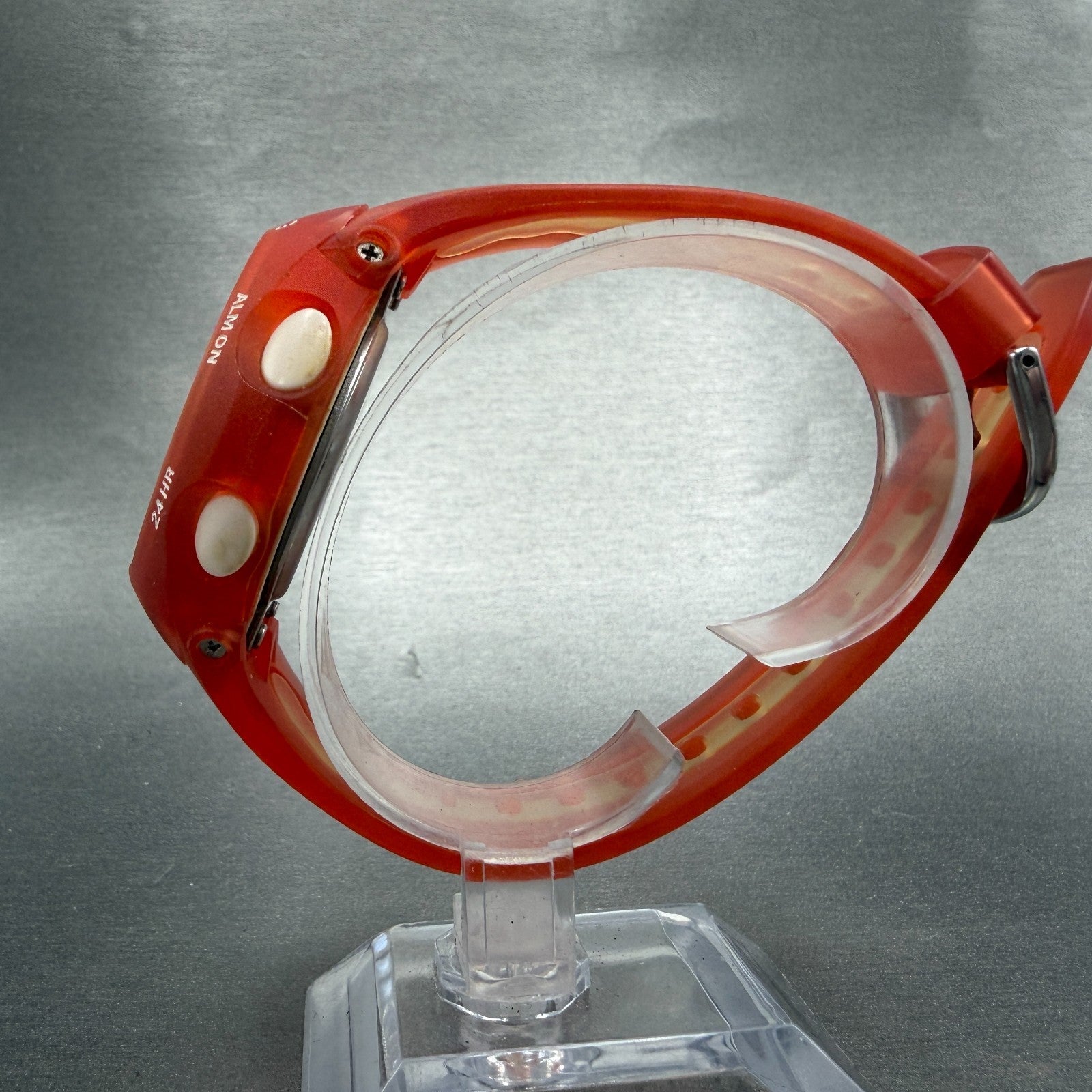Casio Baby-G BG-163A Watch Women 42mm Orange Digital Round Alarm Chrono New Batt6