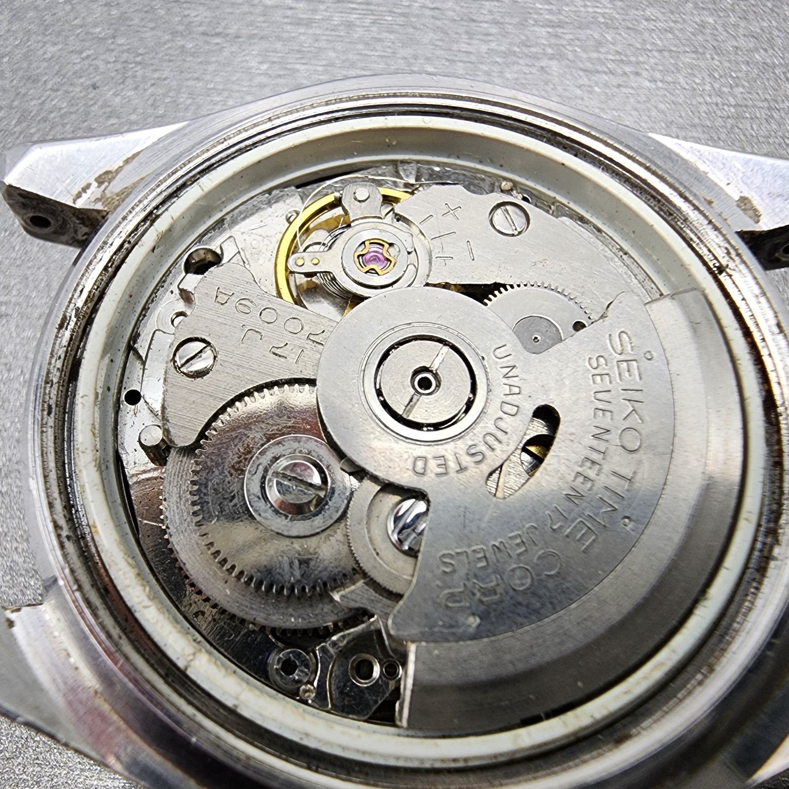 Seiko Automatic Watch Men 38mm Silver Dial Silver Tone Daydate 70098049 PARTS11