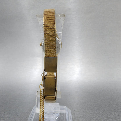 Citizen CQ Watch Women 17mm Black Dial Gold Tone Oval 5930S25350 New BatteryA127