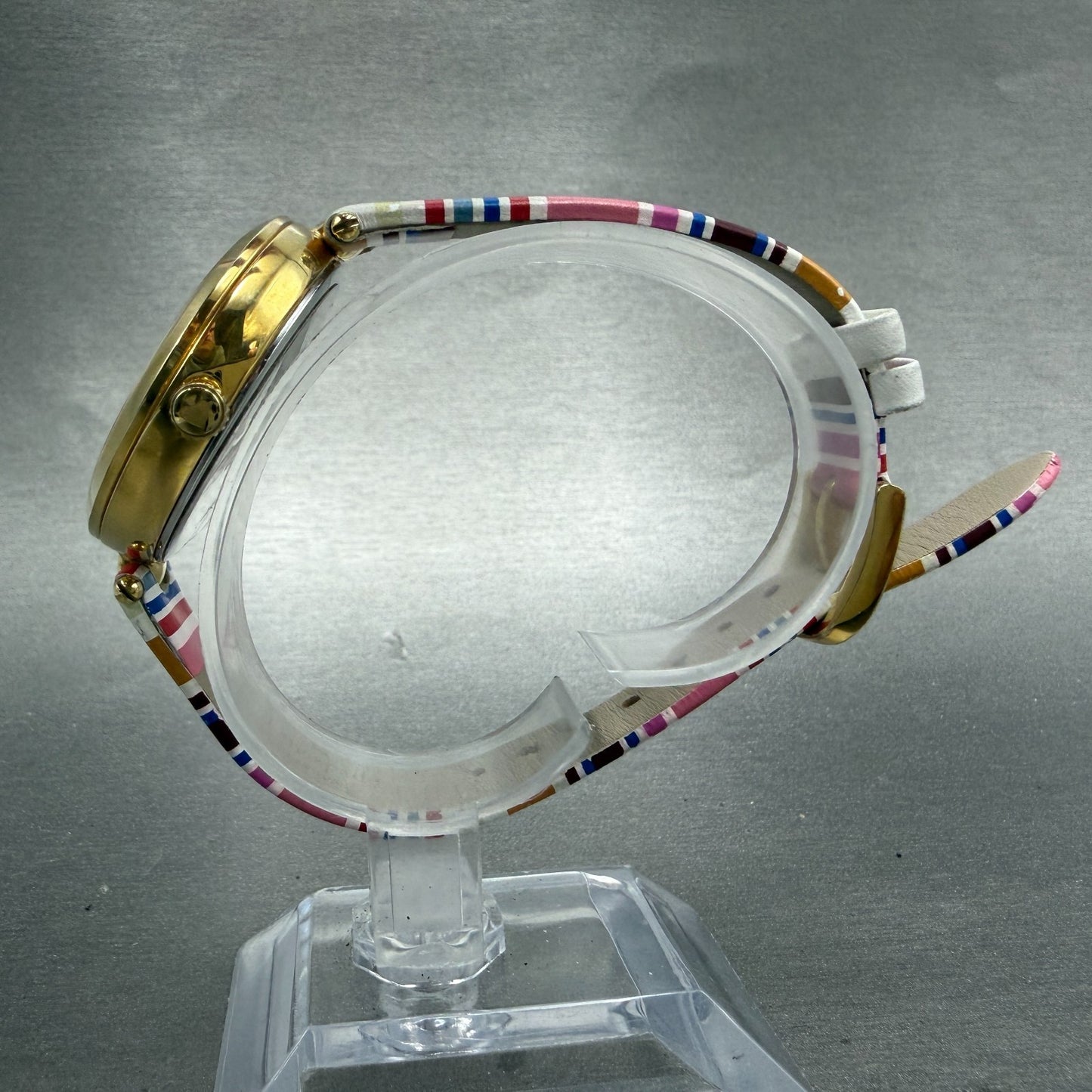 Kate Spade Holland Watch Women 34mm Blue Dial Gold Tone Round KSW1271 New Batt6