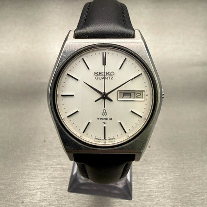 Seiko Watch Men 34mm Silver Dial Silver Tone Daydate Round 7123-7080 New Battery0
