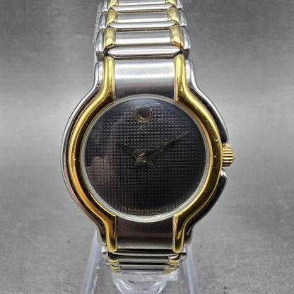 Movado Museum Watch Women 26mm Black Dial Two Tone Round 81.A1.841 New BatteryA0
