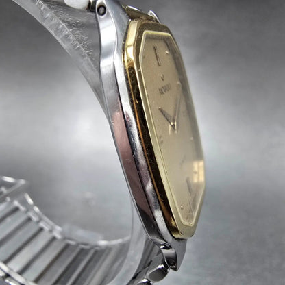 Movado Watch Men 28mm Gold Dial Two Tone Rectangle 87-41-471 Swiss PARTS4