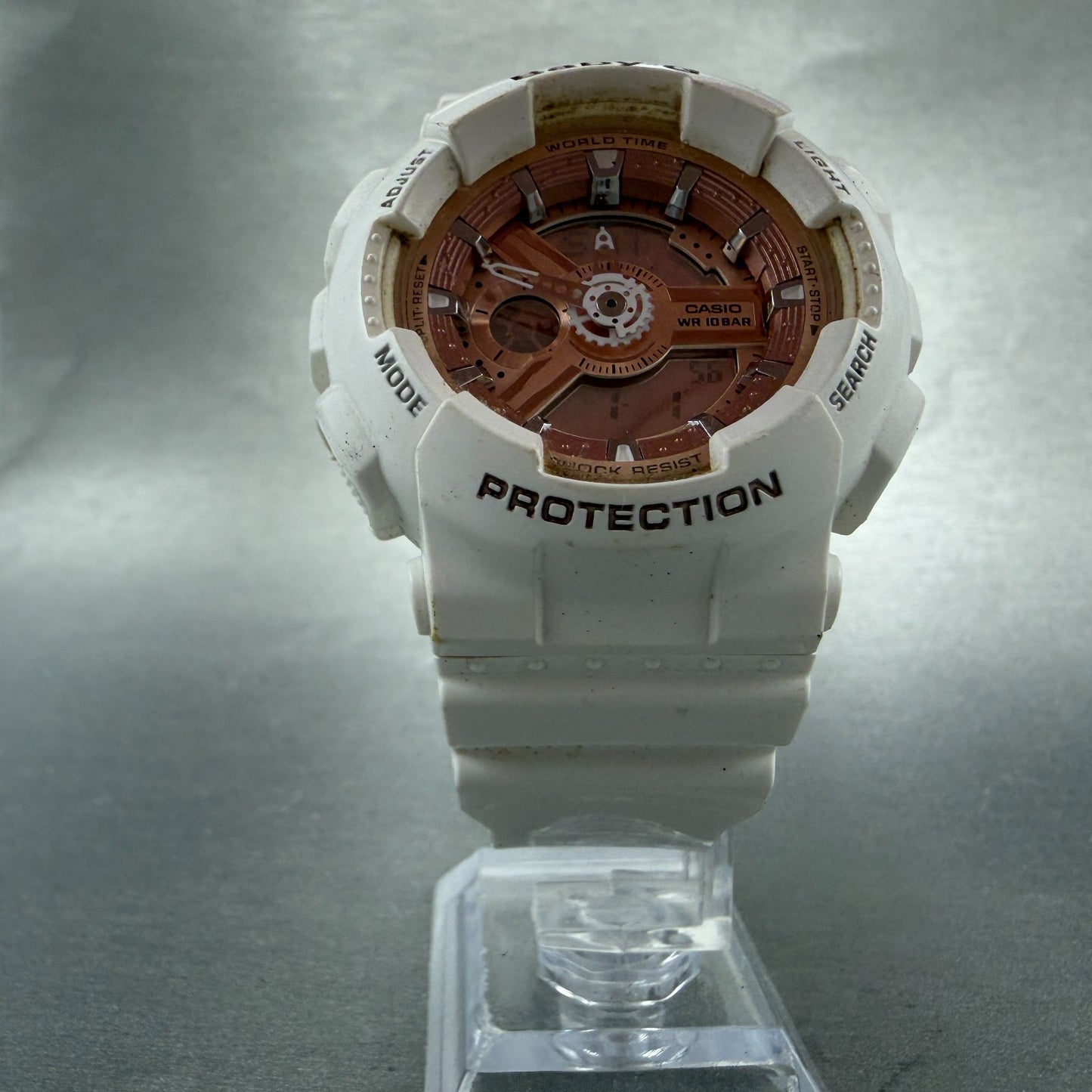 Casio Baby-G Watch Women 43mm White Rose BA-110 Alarm Chrono New Battery5