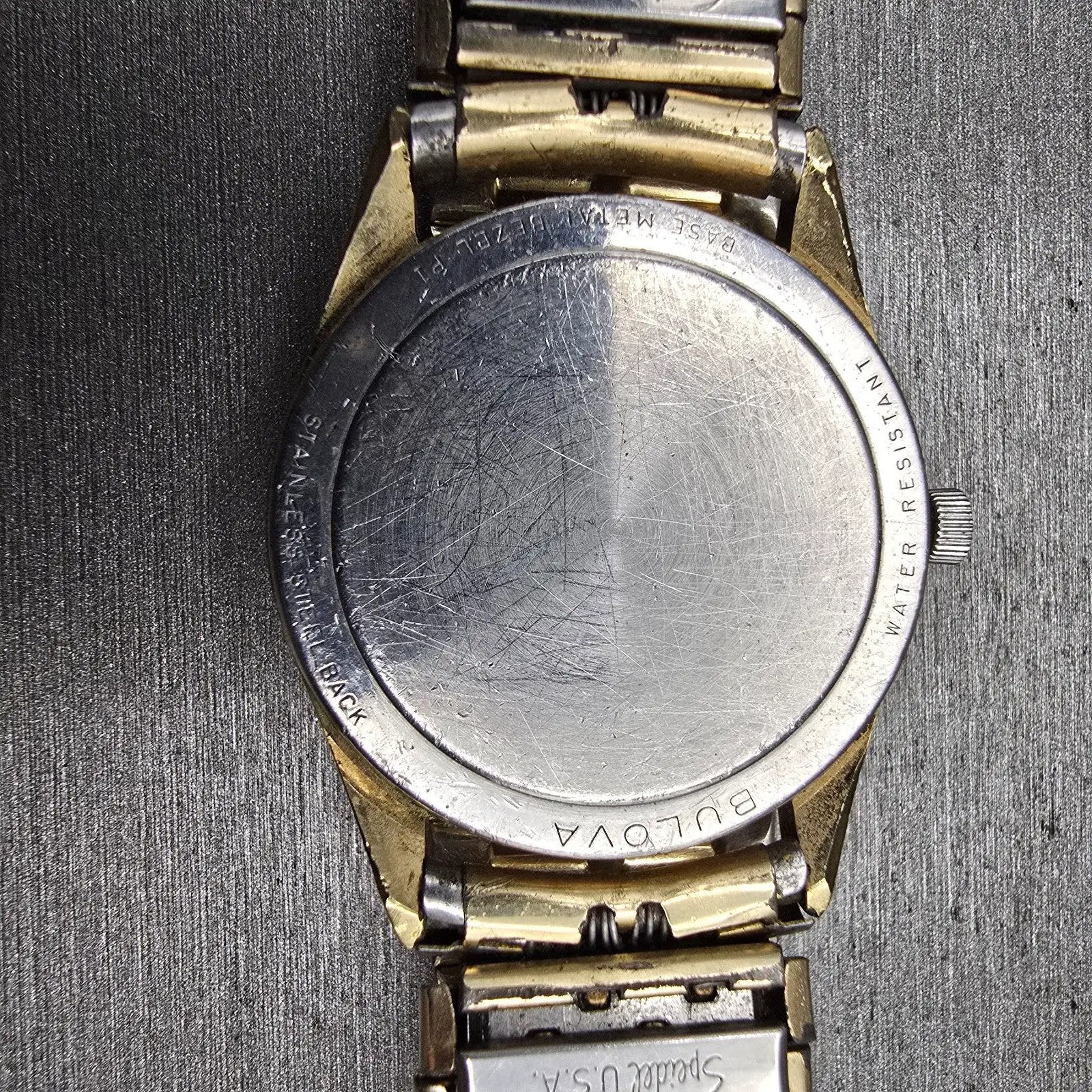 Bulova Watch Men 32mm Champagne Dial Gold Tone Daydate Round 7163 New Battery10