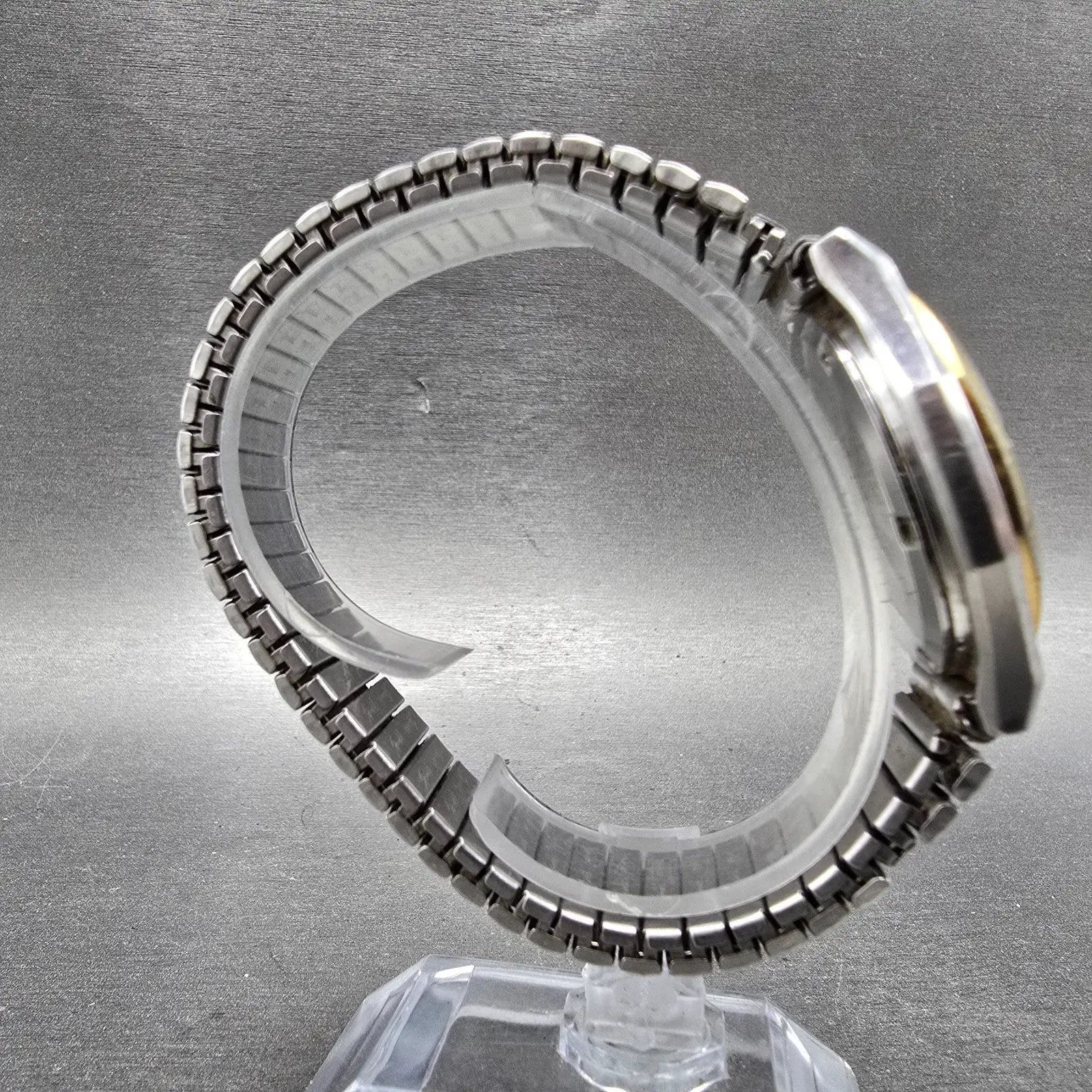 Seiko SQ Watch Men 35mm Silver Dial Two Tone Daydate Round 7123-7160 PARTS VTG8