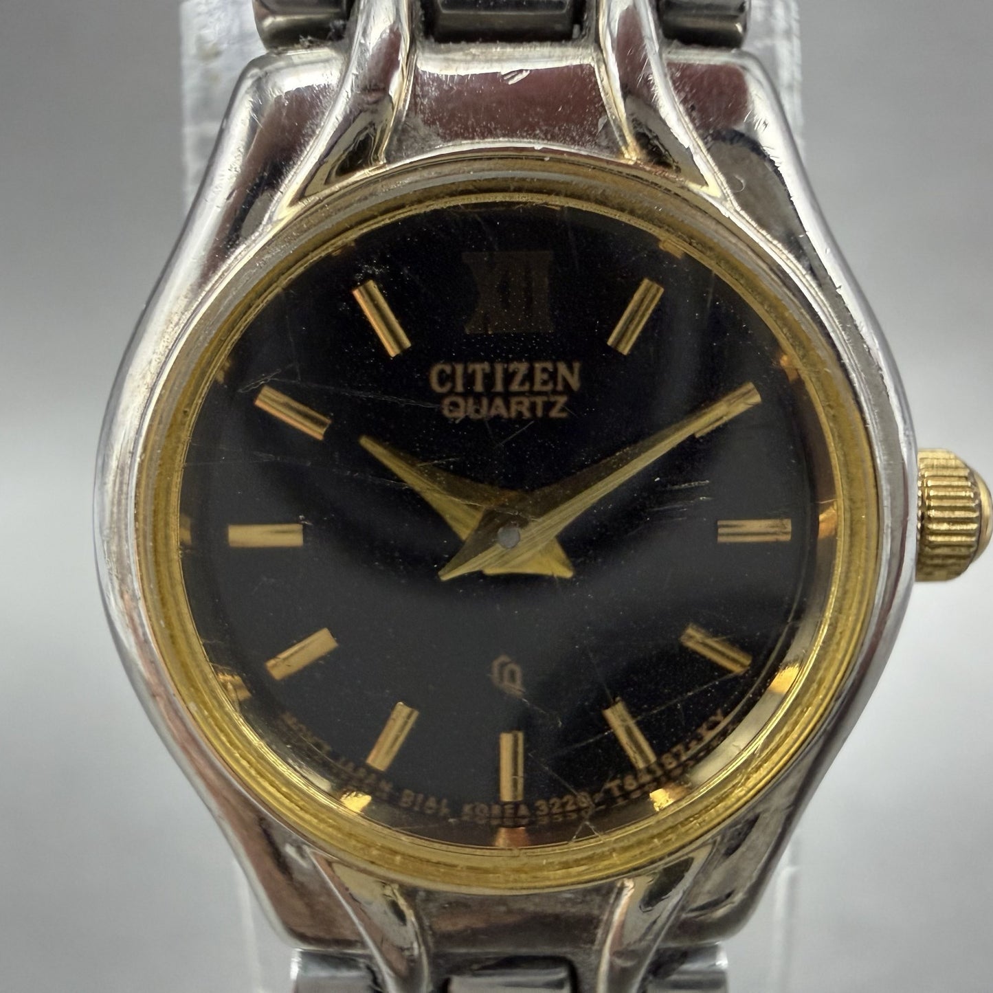citizen CQ Watch Women 17mm Black Dial Two Tone Round 3220-T15715 New Battery1