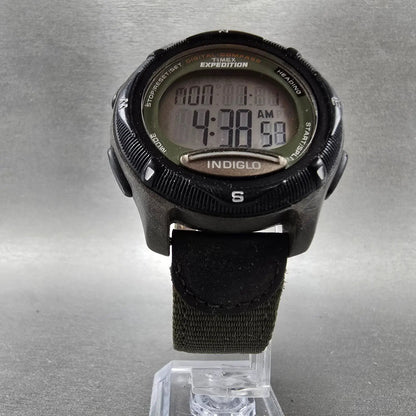 Timex Expedition Watch Men 43mm Brown Green Alarm Chronograph Compass New Batt5
