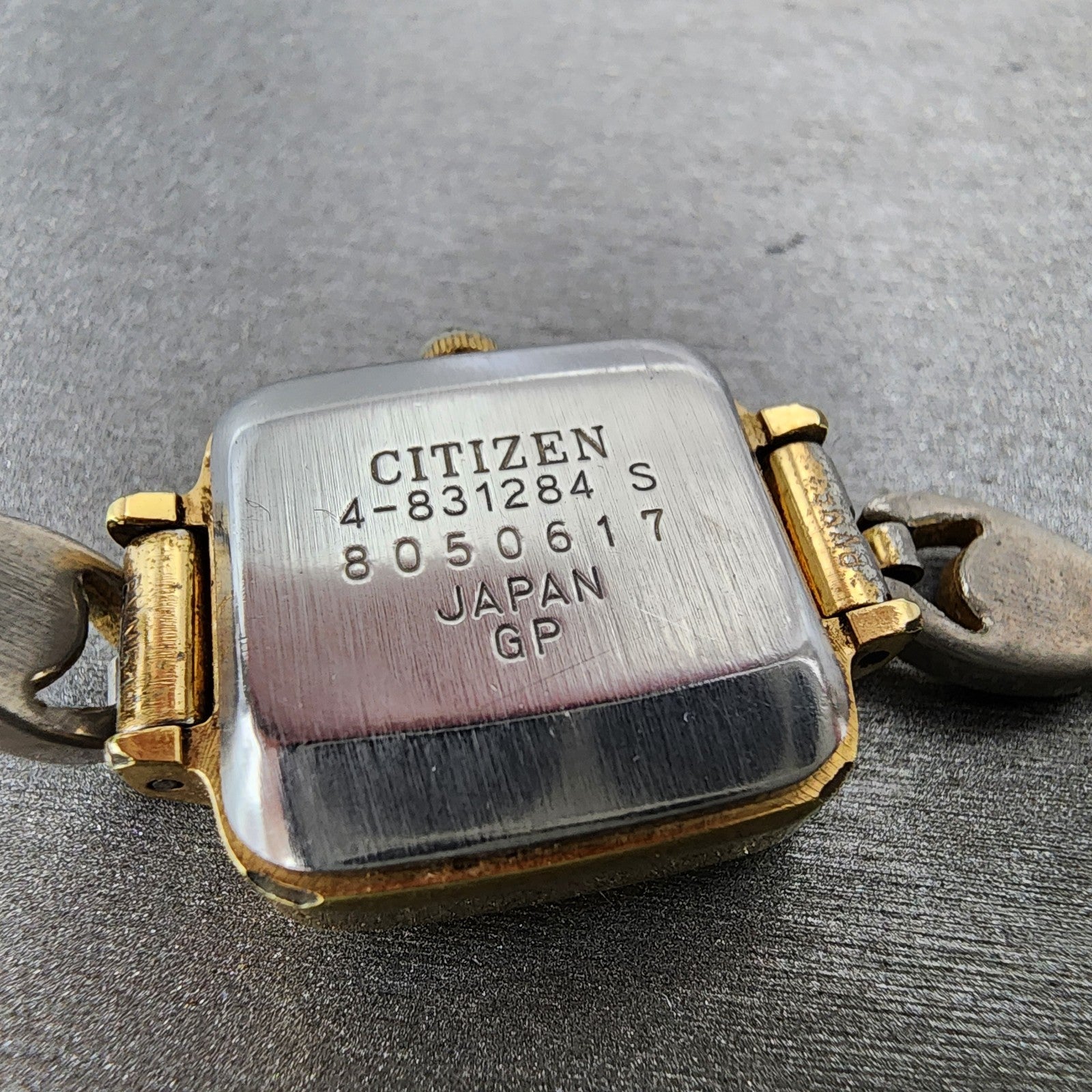 Citizen CQ Watch Women 19mm Black Dial Gold Tone Square 4831284 New Battery9