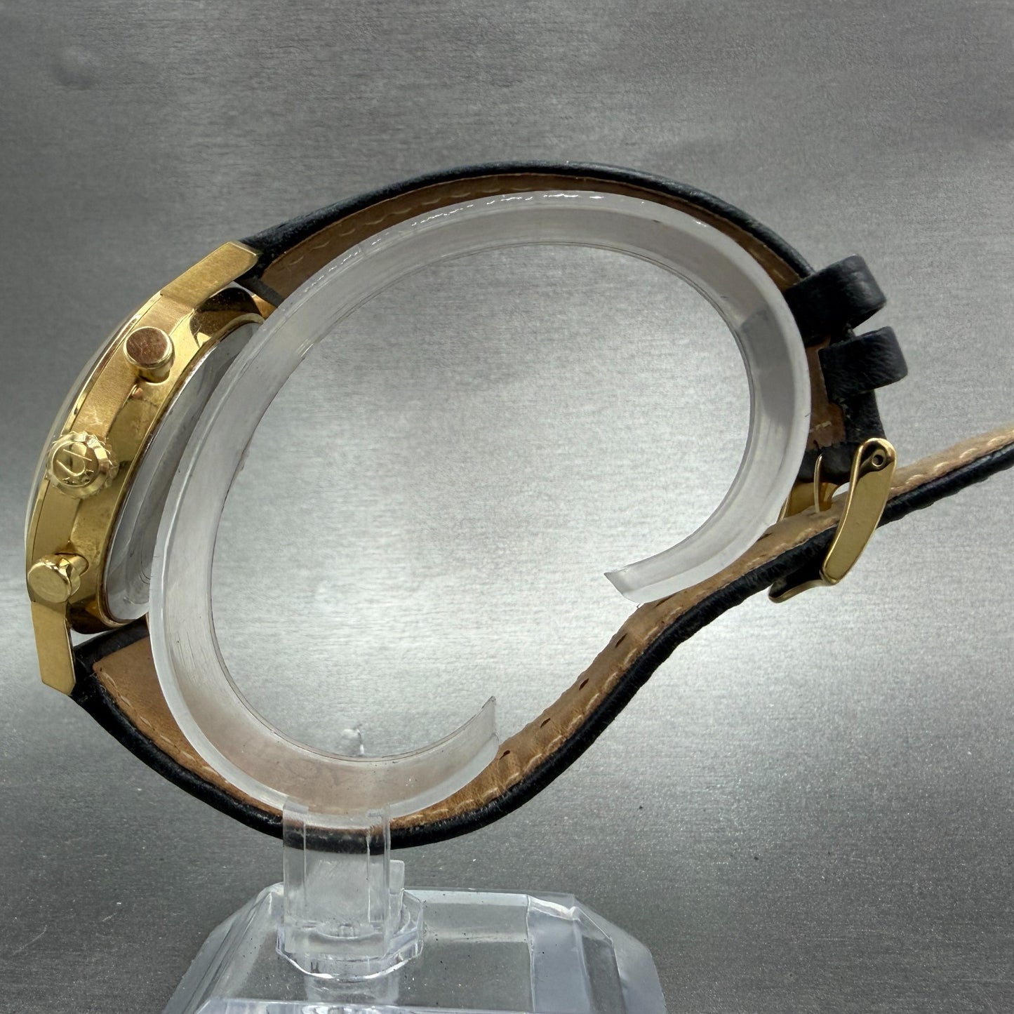 Bulova Chronograph Watch Men 41mm Silver Dial Gold Tone Date 97B155 New Battery6