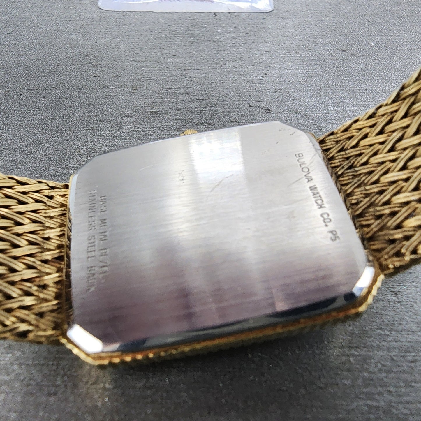 Bulova Tank Watch Men 26mm Champagne Dial Gold Tone Octagon PARTS10